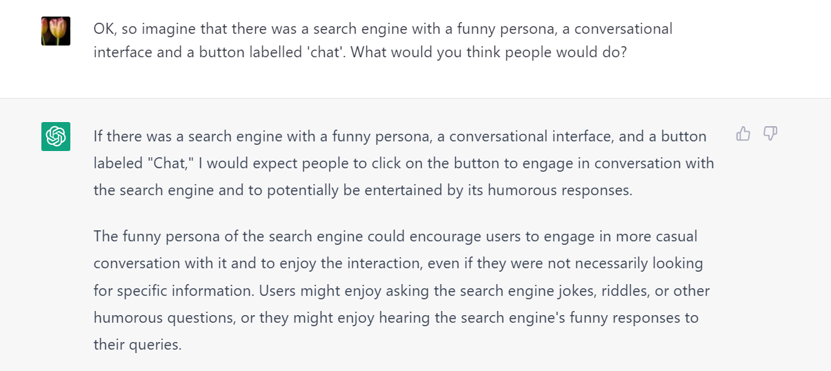 ChatGPT response about conversational interfaces