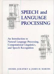 Cover of Speech and language processing